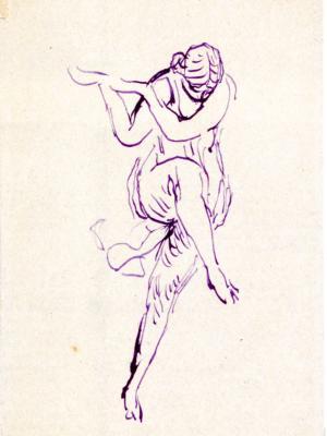 Croquis de la danseuse Isadora Duncan.